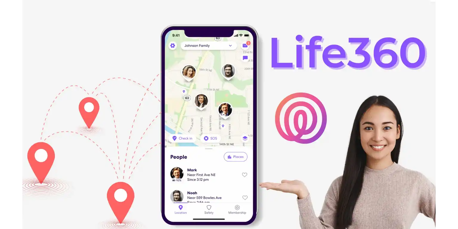 screenshot of the Life360 main page