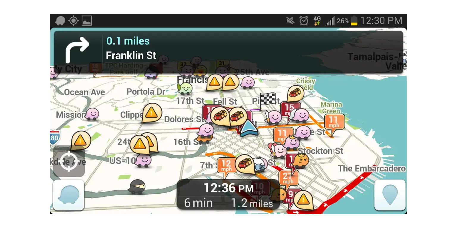 screenshot of the Waze Social GPS Mapping main page