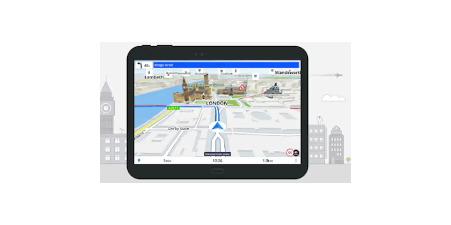 screenshot of the Sygic GPS Navigation & Offline Maps main page