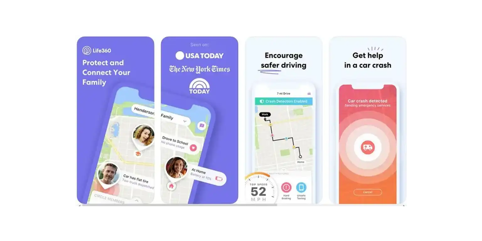 screenshot of the Life360 main page