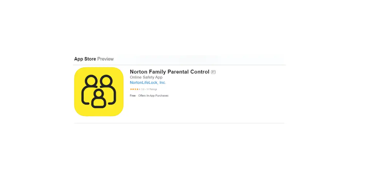 A screenshot of the Norton Family app in the App Store.