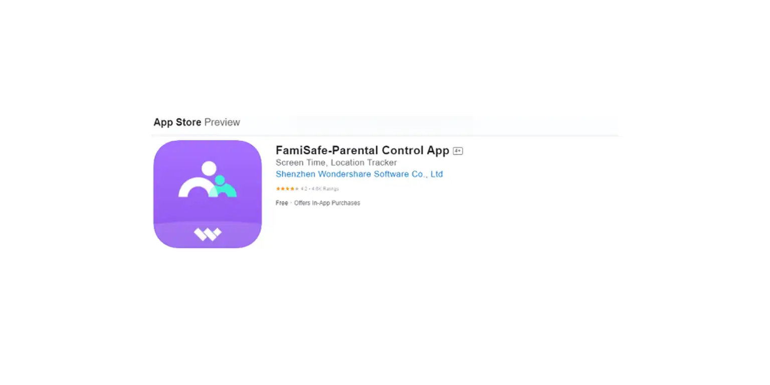 A screenshot of the FamiSafe app in the App Store.