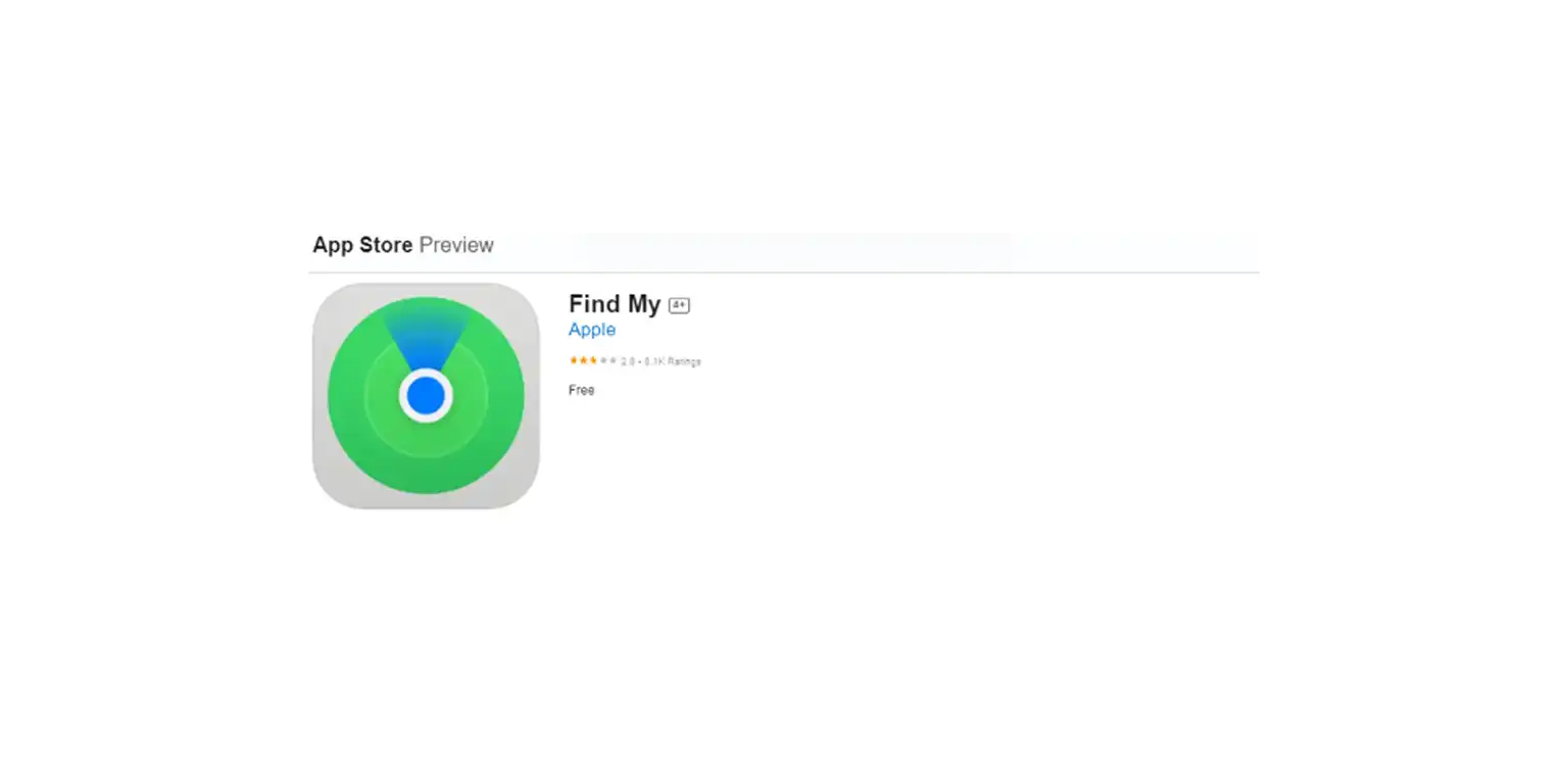 A screenshot of the Find My app in the App Store.