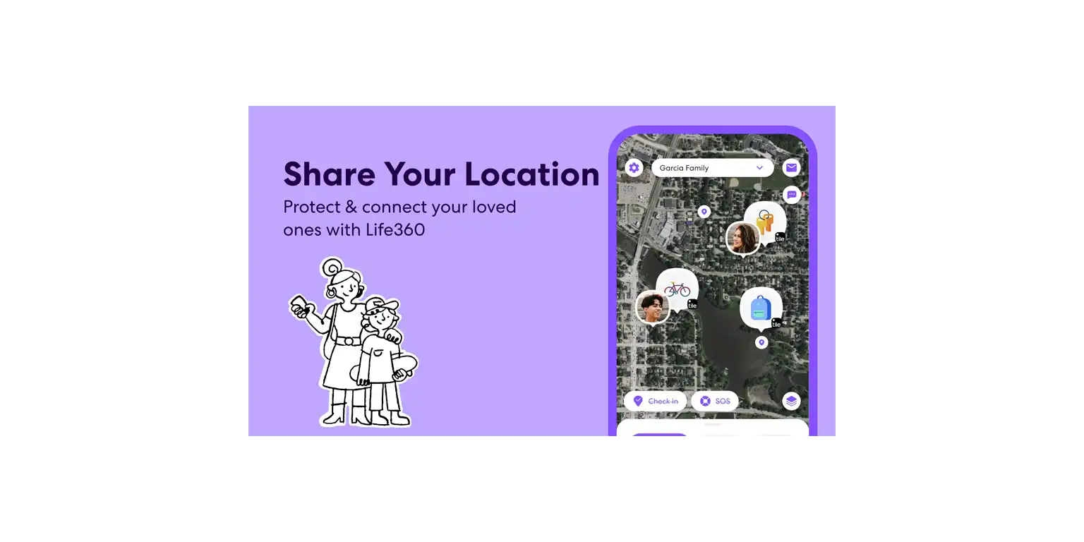 screenshot of Places in the Life360 application