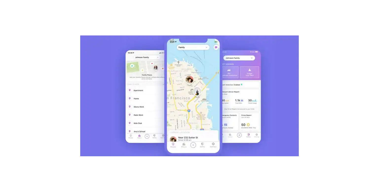 screenshot of Life 360 'stay in one place' feature