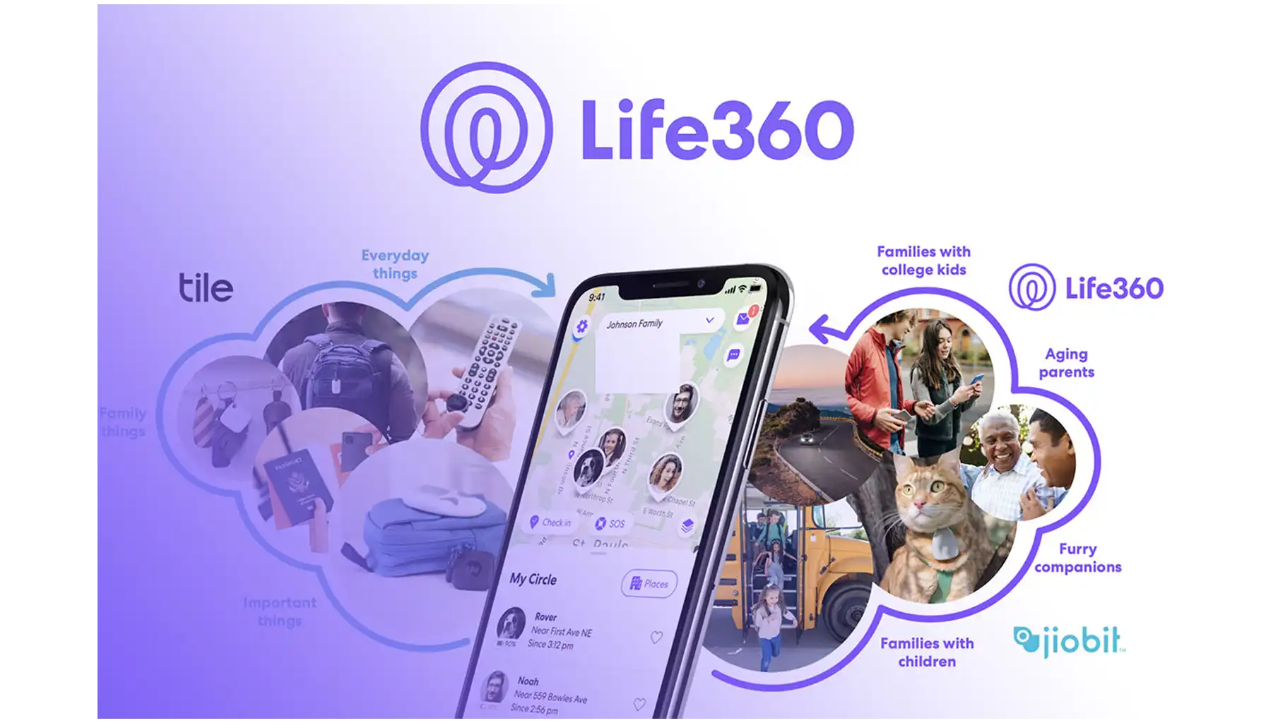 screenshot of the Life 360 application with the application login page